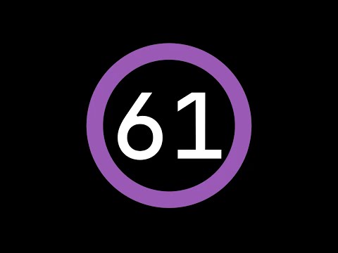 61-Second Countdown Timer - Dark Background + Circular Progress Bar + Ending Sound