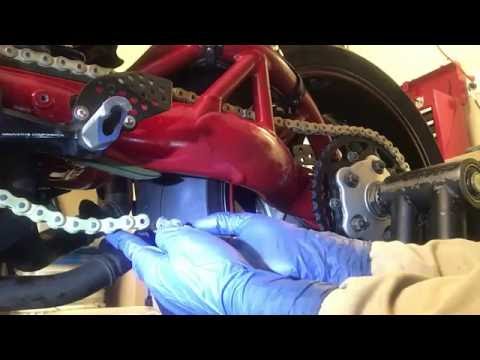 How to remove & install a rivet style master link motorcycle chain.