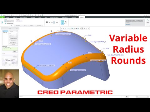 Creo Parametric - Rounds (Part 3 of 5) - Variable Radius Rounds