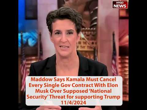 Kamala camera app open speaking with voter; Rachel Maddow: Kamala Must Cancel Elon Musk Gov Contract