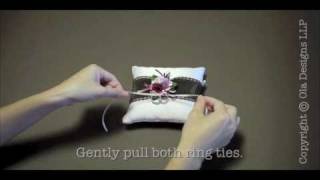 How to tie your wedding rings to a wedding ring pillow (Part 2)
