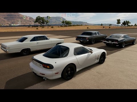 Forza Horizon 3 | Airstrip Roll Racing | 400HP 13B Twin Turbo RX7 vs Nova SS, Evo 9, Mustang & More