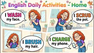Learn Daily English Routines with Me! 30 Easy Sentences for Beginners 🎀 #learnwithMia #english