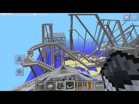 [Minecraft PE] 暇な時間を使ってジェットコースターを作ってみた。"Very long roller coaster"