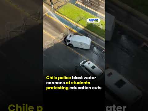 Chile police blast water cannons at students protesting education cuts
