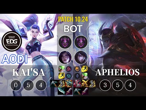 EDG Aodi Kai'Sa vs Aphelios Bot - KR Patch 10.24