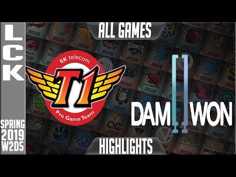 SKT vs DWG Highlights ALL GAMES | LCK Spring 2019 Week 2 Day 5 | SK Telecom T1 vs Damwon Gaming