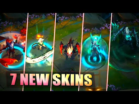 7 NEW SKINS - SHAN HAI SCROLLS JHIN CHO'GATH NEEKO NAUTILUS & RUINED KARMA DRAVEN SHYVANA
