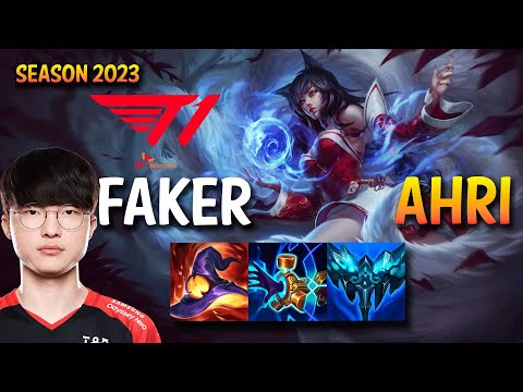 T1 Faker AHRI vs AKSHAN Mid - KR Ranked