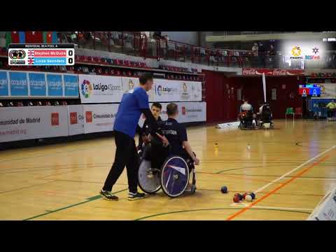 BISFed Boccia Regional Open 27.03.2018. 401 Stephen McGuire (GBR) vs. 409 Louis Saunders (GBR) (BC4)