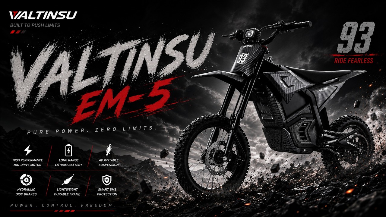 Load video: <p>⚡ EM-5 Electric Dirt Bike | 2500W Power Beast Built for Adventure</p>