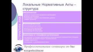 Кадровику - Структура локального нормативного акта.