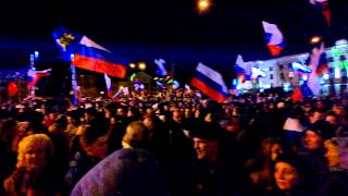 preview picture of video 'Reunification Celebration in Simferopol after referendum'
