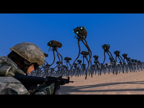ALIEN TRIPODS vs MODERN SOLDIERS - Ultimate Epic Battle Simulator UEBS