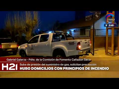 Suba de presión del suministro de gas de Cañadón Seco.