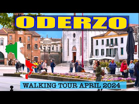 Italy, ODERZO Walking Tour, 20 April 2024, 4K 60fps
