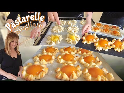 SUNDAY PASTARELLE with Puff Pastry Cream and PEACHES IN SYRUP easy and quick