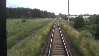 preview picture of video 'Odcinek Olsztyn Zachodni - Gutkowo i kawałek dalej.. - widok z tyłu pociągu TLK Gryf'