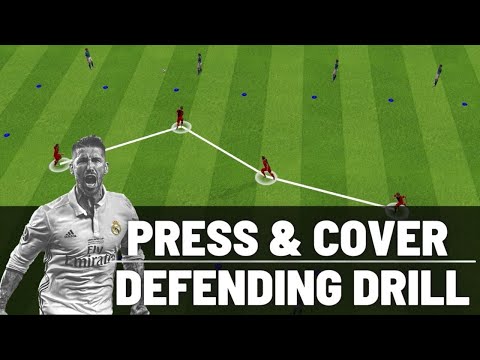 Press & Cover Defending Drill | Defending As A Team | Football/Soccer | U8, U9, U10 +