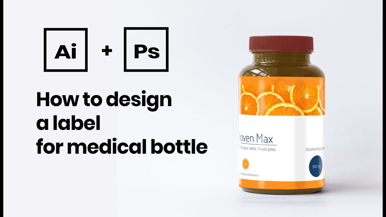 How to design a medical bottle label in Adobe Illustrator. Pharmaceutical label design tutorial