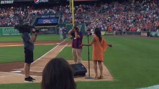 Camille Aragonés - National Anthem at Comerica Park Tigers vs Mets