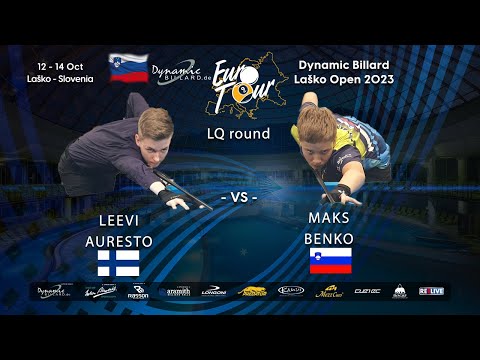 Day 2, Maks Benko Vs Leevi Auresto at the Dynamic Billard EuroTour Laško Open Slovenia 2023