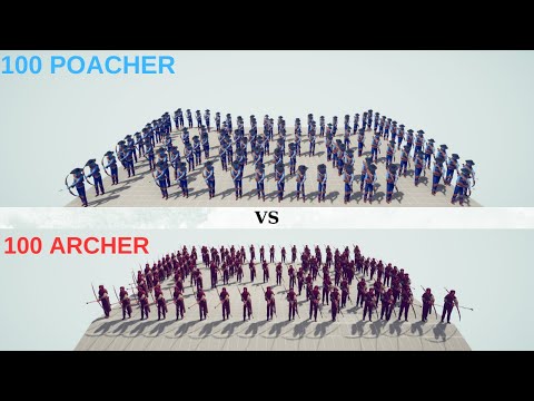 100 Archer VS 100 Poacher/Totally Accurate Battle Simulator