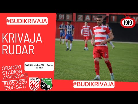 WWIN Druga liga FBiH Centar: NK Krivaja - FK Rudar (25. kolo, sezona 2024/25 10.05.2025.)