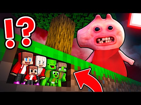 JJ and Mikey Family Use TINY MOD To Prank HORROR PEPPA PIG In Minecraft! - Maizen