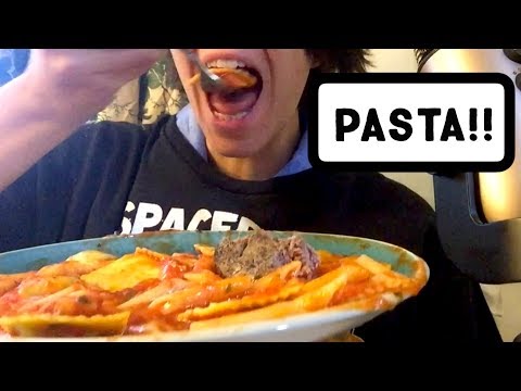 Ravioli and Penne Pasta - MUKBANG!!