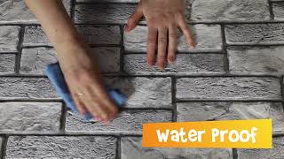 3D obkladový omyvatelný panel PVC Expansit Stone šedý (476 x 955 mm)