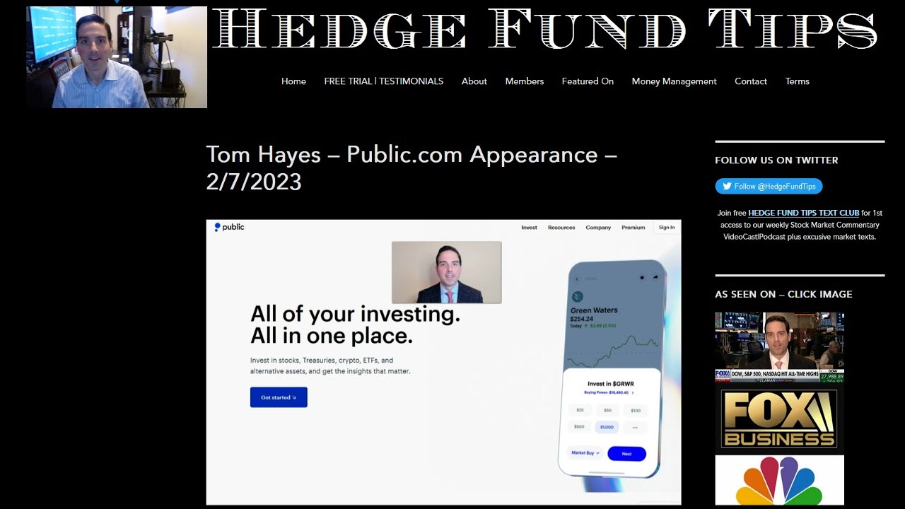 Hedge Fund Tips with Tom Hayes - VideoCast - Episode 173 - February 9, 2023