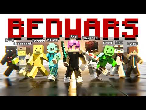 12 YouTubers Simulate a Massive Bedwars Battle in Minecraft