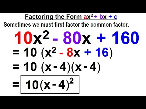 Algebra Ch 6 Factoring 1 of 55 What is a Factor
