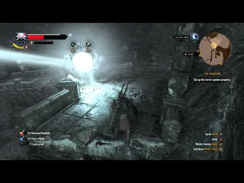 The Witcher 3 - The Sunstone: Mirrors Spot Light Sun Stone Puzzle, Elven Ghosts Combat Gameplay PS4