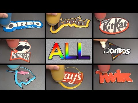 Snack Logo Pancake Art - oreo, twix, doritos, pringles, cheetos, feastables, hershey, twix, kikat
