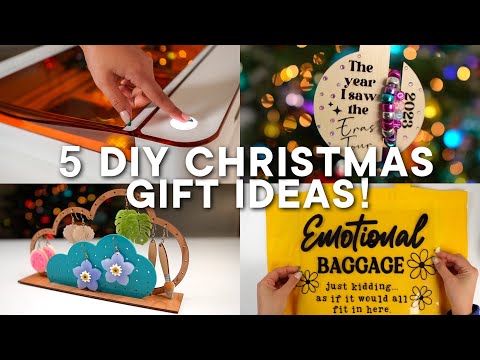 5 DIY Last Minute Christmas Gift Ideas! | Easy Projects with Glowforge Aura ✨