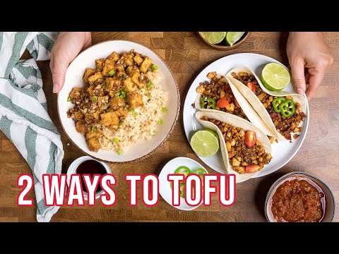 2 Easy Vegan Tofu Dinner Ideas | Crispy Tofu in Garlic Sauce | Tofu Taco Crumbles