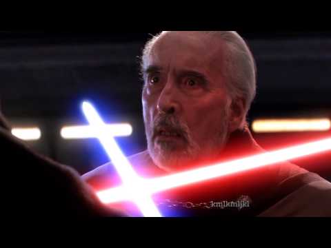 Obi-Wan and Anakin vs Count Dooku but every blade hit is Steve1989 saying Nice.