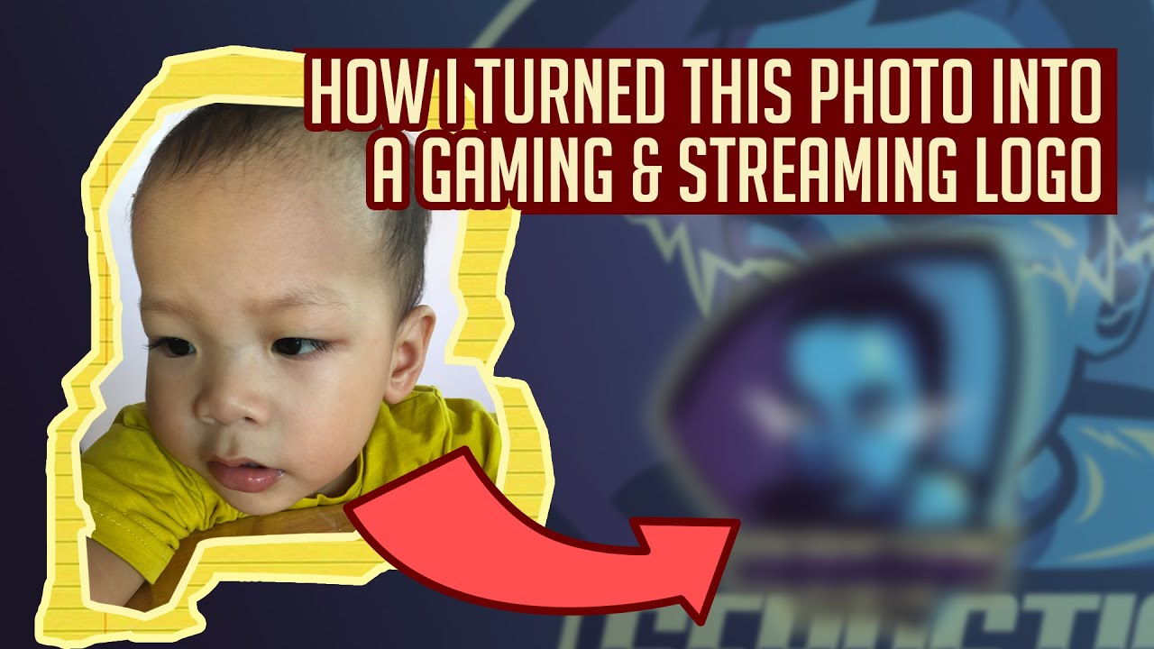 How I turned this baby's photo into a gaming Logo.😲 (Vector & Gaming Style) - Speed Art