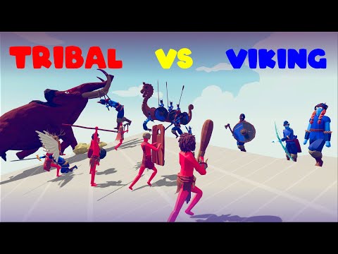 TRIBAL TEAM vs VIKING TEAM | TABS - Totally Accurate Battle Simulator