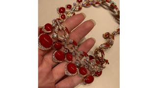 ||valentine's day  red coral Necklace||