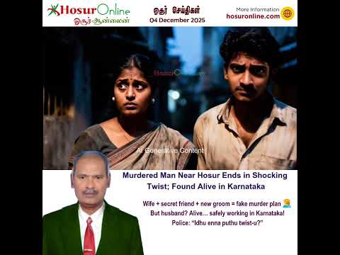 Fake Murder Plot Near Hosur Ends in Shocking Twist; Husband Found Alive in Karnataka