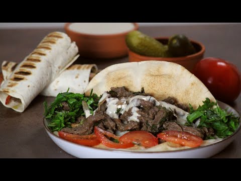 the best libanese beef shawarma recipe at home  / How to Make Beef Shawarma at Home Shawarma / wrap