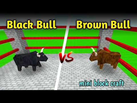 Black bull vs Brown bull fight | mini block craft