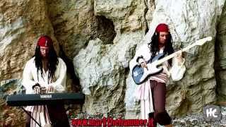 4 JACK SPARROWS playing He's A Pirate [metal cover]