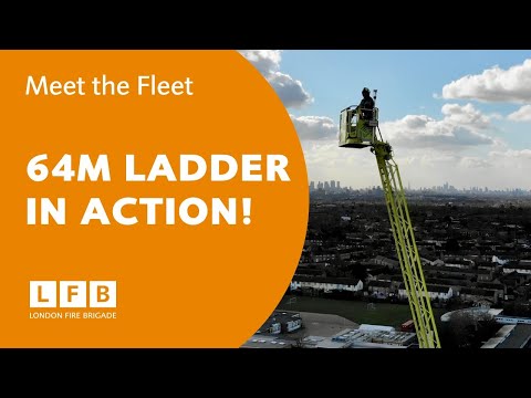 64m Turntable Ladder in Action | Tallest Fire Ladder in the UK