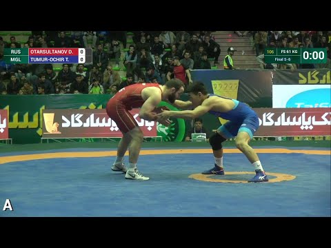 Final 5-6 FS - 61 kg: D. OTARSULTANOV (RUS) df. T. TUMUR-OCHIR (MGL), 4-1