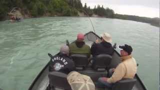 preview picture of video 'Alaska Salmon Fishing: Chuck's jumping Kasilof River King Salmon'