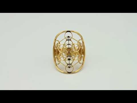 Metatron's Cube 24K Gold Plated Ring